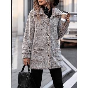 Blazer long décontracté pour femme à double boutonnage, personnalisé, 2026, élégant, en laine mélangée, motif à carreaux - Product Image 2