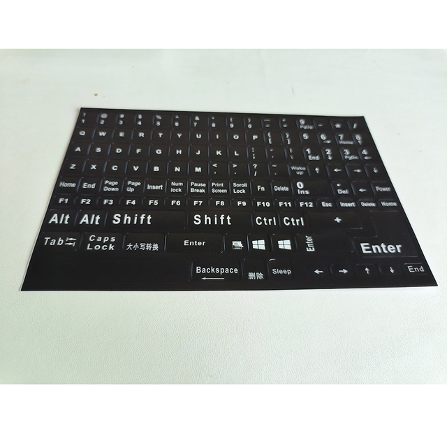 HK-HHT Customization Black-White Full Key Us Version Laptop Keyboard Key Cover Stickers  Label for Laptop