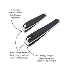 Outils de soin des ongles en acier inoxydable noir, coupe-ongles, coupe-ongles pour les doigts et coupe-ongles pour les orteils, pour la manucure et la pédicure - Product Image 4