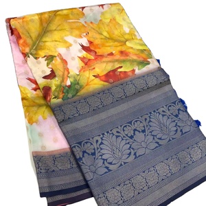 Nouveau sari en soie Banrasi douce et belle fleur royale pour femme - Product Image 2