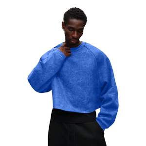 Sweat-shirt à col rond vintage lourd 100% polyester à manches raglan surdimensionnées à manches longues pour homme, pull d'hiver - Product Image 1