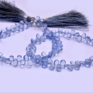 Perles de Tanzanite AAA+ 6x4mm facettées en forme de poire, perles de Tanzanite naturelle, pierre semi-précieuse de quartz, perles en vrac pour bijoux - Product Image 1