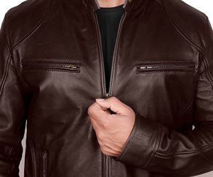 Chaqueta de piel de oveja elegante personalizada para hombre con bordado High Street Style chaquetas de cuero chaqueta para hombre - Product Image 3