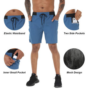 Nuevos pantalones cortos para correr para hombre con bolsillos con cremallera, pantalones cortos de varios colores sólidos para hombre, cintura elástica, pantalones cortos para exteriores para hombre - Product Image 6