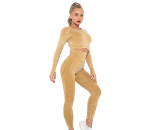 Conjunto Deportivo de Gimnasio para Yoga, 2 Piezas, Sólido, Transpirable, Sin Costuras, Ropa Deportiva de Alta Calidad para Mujer - Product Image 1