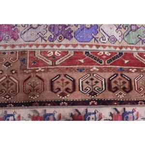 Turkish Vintage Small Rug 1.8x3.5 ft, <b>Brown</b> <b>Wool</b> Rug - Product Image 5
