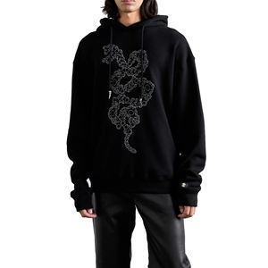 Sweat à capuche pour homme de haute qualité en molleton à carreaux respirant, coupe classique, 100% coton, hiver, strass, pour un usage décontracté - Product Image 1