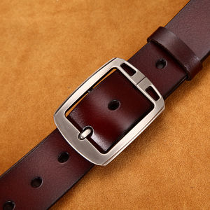 High-Quality Casual Men Belt Alloy <b>Pin</b> Buckle New Style Popular Genuine <b>Split</b> Cow Leather Breathable Design - Product Image 3