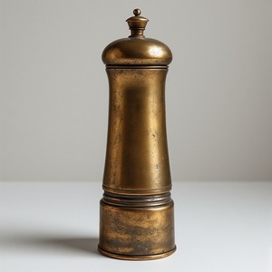 Molino de sal y pimienta de madera hecho a mano con molinillo de latón antiguo hecho a mano que ofrece acento decorativo para un comedor elegante - Product Image 1