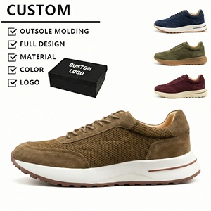 Scarpe Casual Mychonly Verde Oliva Leggere e Traspiranti in Pelle Scamosciata e Rete, <span class=keywords><strong>Sneakers</strong></span> Sportive alla Moda per <span class=keywords><strong>Uomo</strong></span> - Product Image 1