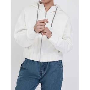Sudadera con Capucha de Forro Polar para Mujer, Marca VIRGO, Diseño Casual, Color Sólido, con Cierre y Mangas Regulares, Cómoda - Product Image 2