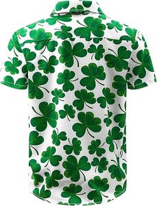<span class=keywords><strong>Camisa</strong></span> con Estampado de Trébol de Cuatro Hojas para el Día de San Patricio Irlandés 2026, Estilo del Día de San Patricio, Camisas Personalizadas de <span class=keywords><strong>Manga</strong></span> <span class=keywords><strong>Corta</strong></span> con Cuello Mao para <span class=keywords><strong>Hombre</strong></span> - Product Image 2