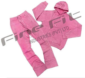 Ensemble de survêtement jogging évasé en molleton de coton respirant deux pièces pour homme, style pakistanais, tenue d'hiver personnalisée, streetwear décontracté - Product Image 6