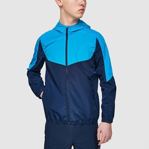 Veste à capuche coupe-vent en toile pour homme, col montant, poche avant, design personnalisé, 100% coton, automne - Product Image 1