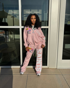 Traje de sudor en blanco Unisex de alta calidad Sudadera de peso pesado Sudadera con capucha lavada con piedra ácida y conjunto de chándal Jogger para hombres 2026 - Product Image 2