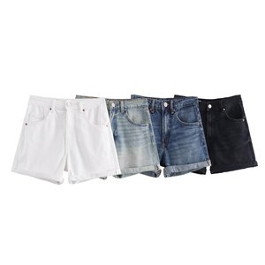 Short décontracté en denim taille haute respirant et confortable - Product Image 6