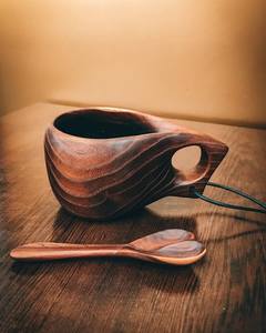 HANDCRAFTED Natural Wood Tea <b>Cup</b> Wooden for Wine <b>Coffee</b> Water Hot Cold Drinks Drinking Mug, Japanese Style Wood Tea <b>Cup</b> - Product Image 5