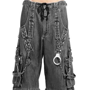 Meilleure vente pantalon en jean gothique pour hommes haute qualité vêtements de rue respirant imprimé en 3D broderie de cristal bouton d'hiver - Product Image 3