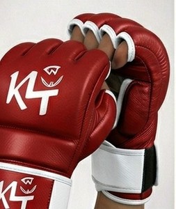 Gants de boxe demi-doigts en cuir PU pour entraînement et sparring MMA Muay Thai Kickboxing KLTW INT'L KL-MMA-001 - Product Image 3