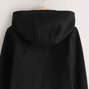 เสื้อผ้าลำลองแขนยาวสีพื้น บริการออกแบบ OEM สำหรับผู้ซื้อจำนวนมาก พร้อมแขนยาวและฮู้ดสวมใส่สบายพร้อมซิป 2026 - Product Image 5