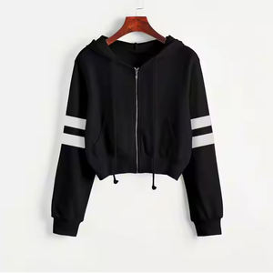 เสื้อฮู้ดขนแกะ100% พิมพ์ลายทรงครอปไซส์ใหญ่พิเศษโลโก้ตามสั่ง - Product Image 4