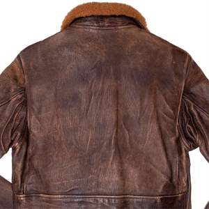 Blouson d'aviateur en cuir de qualité supérieure avec col en peau de mouton Veste d'hiver pour hommes - Product Image 6