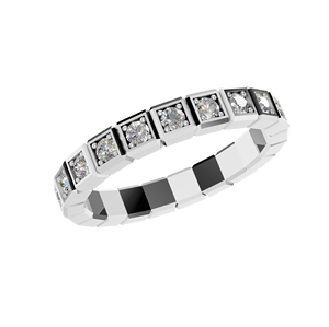 Plata de Ley 925 VVS D Moissanite Prong Setting Compromiso Boda Eternity Band Joyería fina para mujeres Fabricante OEM ODM - Product Image 1