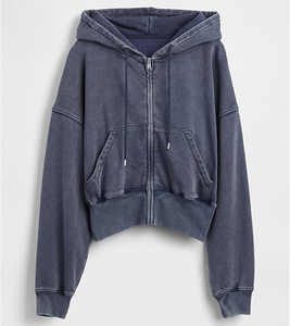 เสื้อฮู้ดผู้ชายผ้าคอตตอนมีซิปเสื้อมีฮู้ดของผู้ชายทรงโอเวอร์ไซส์ดีไซน์แบบพิเศษเสื้อผ้าแนวสตรีทแวร์ผ้า100% - Product Image 6