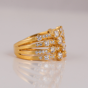 Personalizable 18K oro amarillo laboratorio cultivado diamante corte media eternidad boda banda estilo de moda joyería de compromiso anillos de moda - Product Image 6