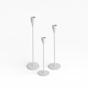 <b>Tall</b> White Decorative Candle Holder With Sculpted Body For Luxury Interior And Event Styling - Product Image 2