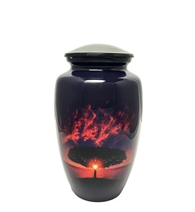 Sunset Woods Aluminum Urns for Human Ashes Adult Female Male Cremation Urns for <b>Mom</b> Dad Funeral Urn Custom Size American Style - Product Image 3