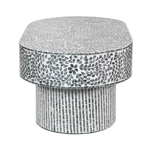 Nouveaux produits : Table basse ovale moderne en nacre, design OEM, personnalisable, fabriquée à la main, mobilier de maison, directement de l'usine du Vietnam - Product Image 2