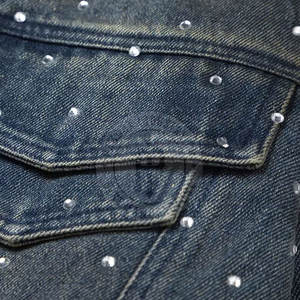 Veste en jean avec strass pour hommes Design de mode Vêtements d'extérieur décontractés brillants Veste en jean avec strass d'approvisionnement d'usine - Product Image 4