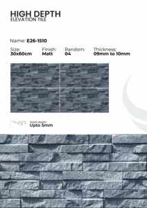 Azulejos de Porcelana para Paredes Exteriores de 300x600 mm, Elevación Frontal - Product Image 5