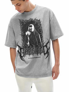 เสื้อยืดผ้าฝ้าย100% ซักล้างได้สำหรับผู้ชายเสื้อผ้าแนวสตรีทโอเวอร์ไซส์สไตล์วินเทจขนาดใหญ่พิเศษพิมพ์โลโก้ได้ตามต้องการ - Product Image 3