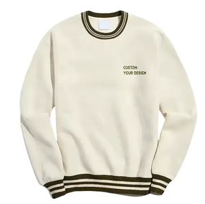 Sweat-shirt universitaire à col côtelé personnalisé pour homme, broderie, polyester/coton, coupe-vent, écologique, hiver, haute qualité - Product Image 1