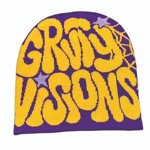 Exquisite Y2K Knitted Jacquard Beanie Hat with Embroidery, a Fashionable Lettered Warm <b>Accessory</b> for <b>Winter</b> - Product Image 4