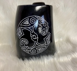 Taza de cuerno vikingo para beber de la mejor calidad, Taza de cerámica de ágata pulida única y elegante - Product Image 2