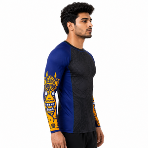 <b>Mens</b> Eco-friendly 100% Polyester Long Sleeve Compression Shirt Custom Gym Activewear Rash Guard Sports Training OEM - Product Image 1