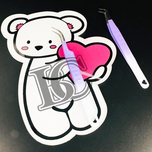 Premium Quality Tiles Beautiful Bear Design <b>Eyelash</b> <b>Extension</b> Lash Tiles Eco-Friendly Acrylic Magnetic Lash Tiles White <b>mink</b> - Product Image 4