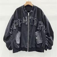 Nouvelle arrivée 2025, veste décontractée en denim lavé pour femmes, style chic, couleur vive, dessin animé, surdimensionnée