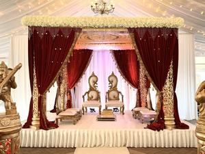 Tradicional Vedi elegante matrimonio recepción trono sillas mejor boda india diseñador Mandap sillas hermosa boda de madera - Product Image 2