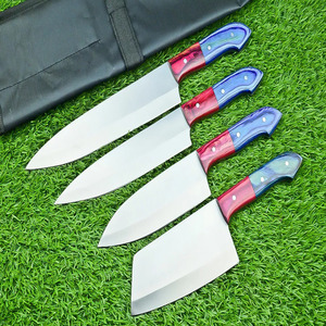 ชุดมีดของเชฟมืออาชีพทำด้วยมือ G10เหล็กดามัสกัสขนาด5นิ้วกระเป๋าม้วนหนังทำจากไม้สั่งทำ NO45สั่งซื้อขั้นต่ำ5ชิ้น - Product Image 2