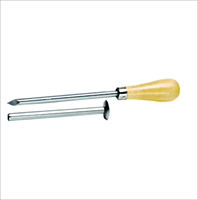 CHC CHC-1024 Canule trocar vétérinaire en acier inoxydable avec manche en bois, longueur 12 cm, diamètres 4 mm et 5 mm, certifiée CE