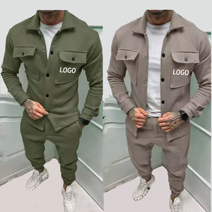 Custom Logo Men's fleece terry tracksuit <b>Thick</b> Fleece 100% Cotton Oversized Tracksuits Plus Size - Product Image 4