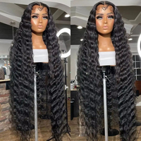 Perruques de cheveux humains lisses à boucles crépues sans colle avec dentelle frontale pour femmes noires, perruques HD 4x4 5x5 avec fermeture en dentelle frontale, fournisseur de perruques en cheveux indiens bruts