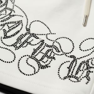 Shorts Bermuda en nylon lourd personnalisés pour femmes, logo en strass, streetwear, coupe régulière, taille haute, gym, sport, été, demi-pantalon - Product Image 4