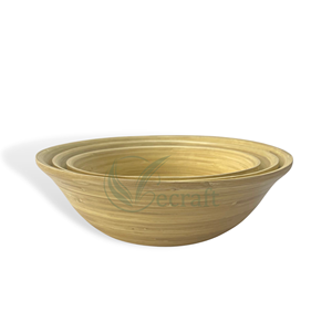 Ensemble de 3 bols filés en bambou jetables de haute qualité, polyvalents, respectueux de l'environnement, design vintage, soupe à salade, riz, pour cuisine, usage domestique - Product Image 3