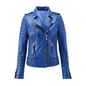 2025 señora nueva moda motocicletas abrigo de bombardero de cuero corto sólido con cremallera solapa mujeres chaqueta de cuero genuino - Product Image 3