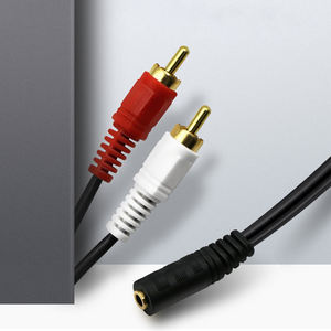 2*3.5mm RCA Mâle 3.5mm Femelle 20cm Câble Audio Coaxial Vert PVC Veste Flexible 4K pour Microphone Voiture Multiple Disponible - Product Image 4
